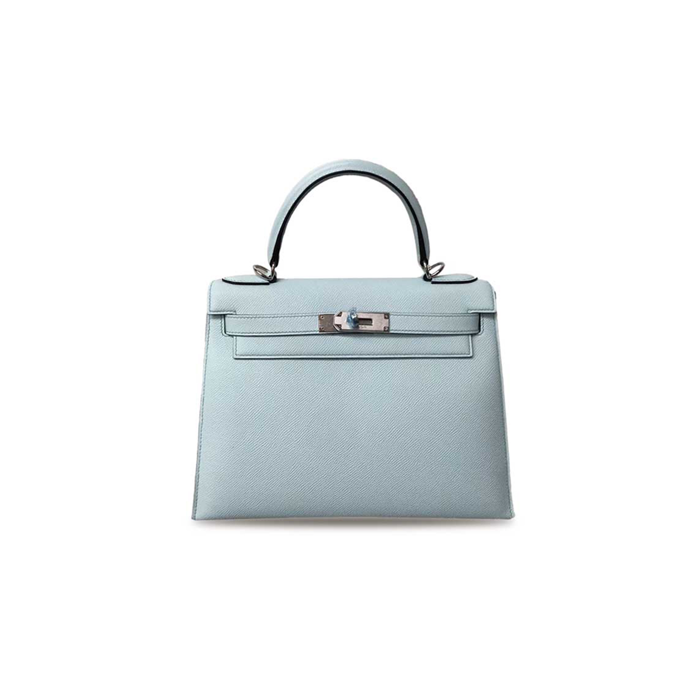 HERMÈS MASTER KELLY 25 EPSOM LEATHER BREEZE BLUE SILVER BUCKLE (25*17*7cm)